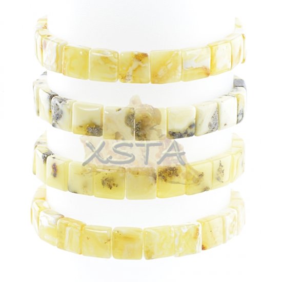 Amber matt bracelet cube beads